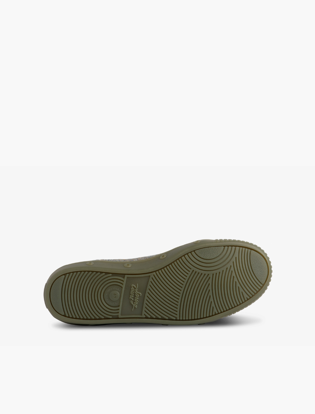 Basket Spring Court B2 en tweed kaki - vue de dessous