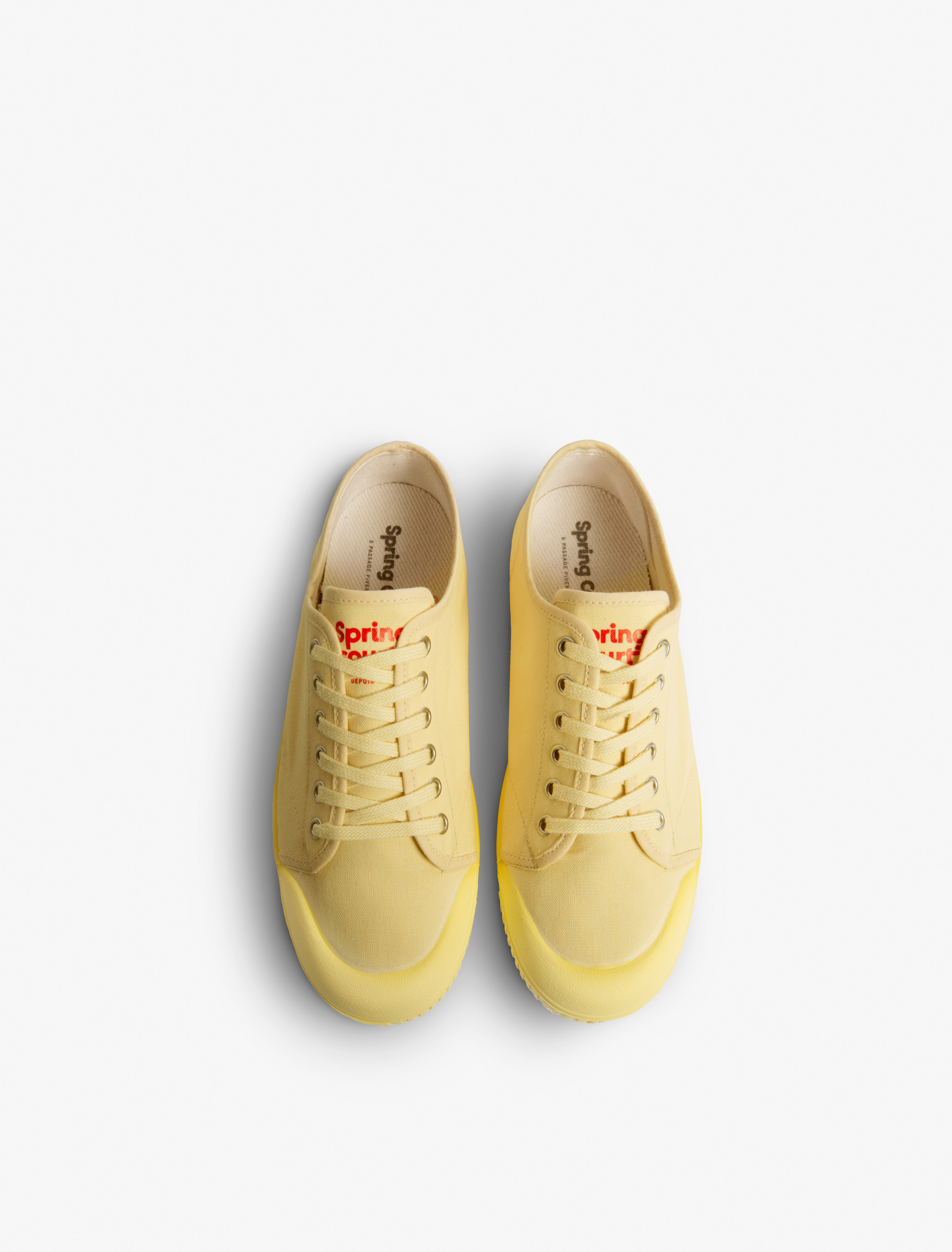 Basket Spring Court G2 canvas monochrome jaune – vue du dessus