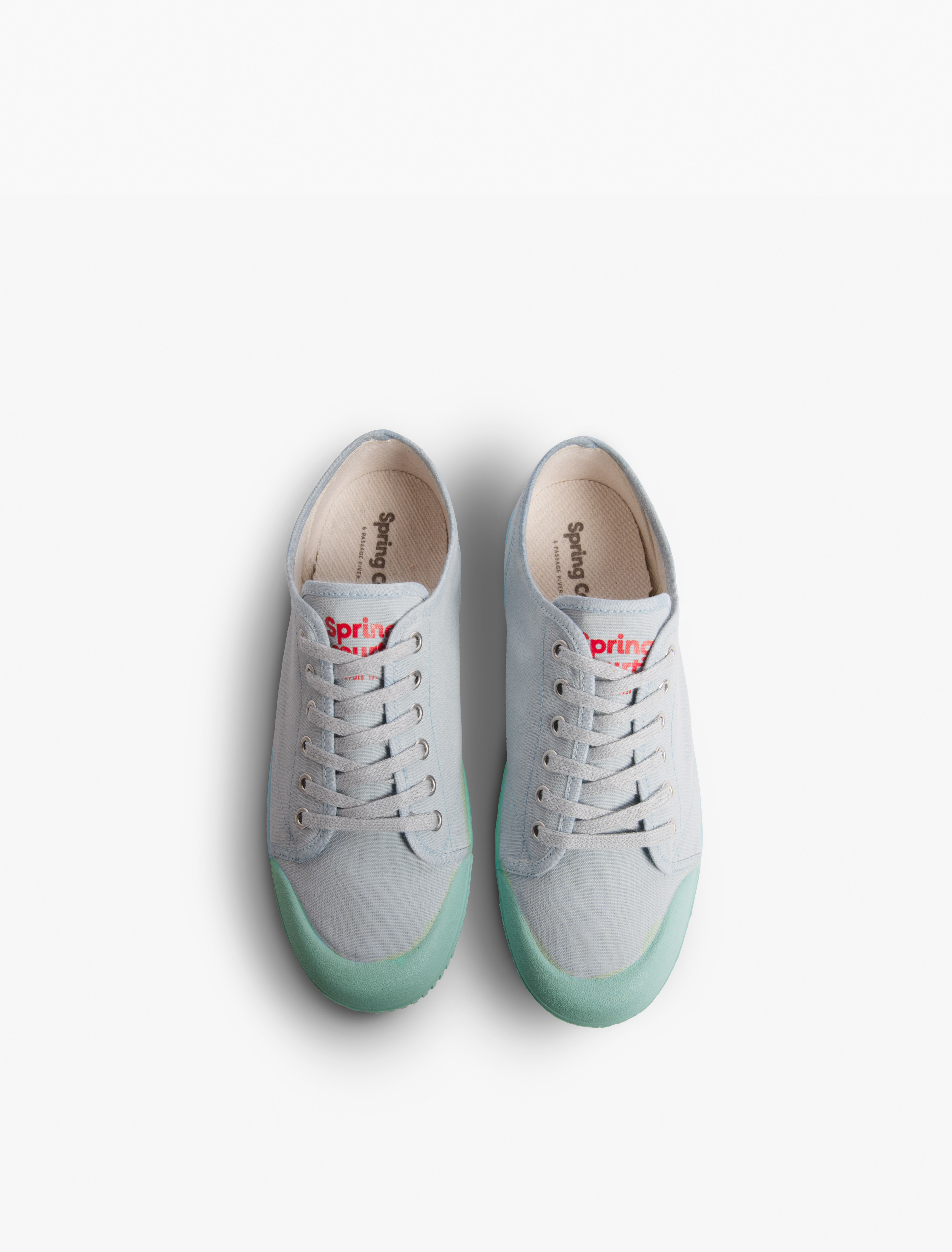 Basket Spring Court G2 canvas monochrome bleu ciel – vue du dessus