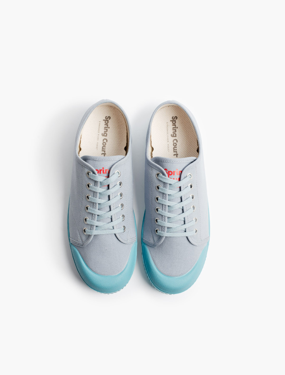 Basket Spring Court G2 canvas monochrome bleu ciel – vue du dessus