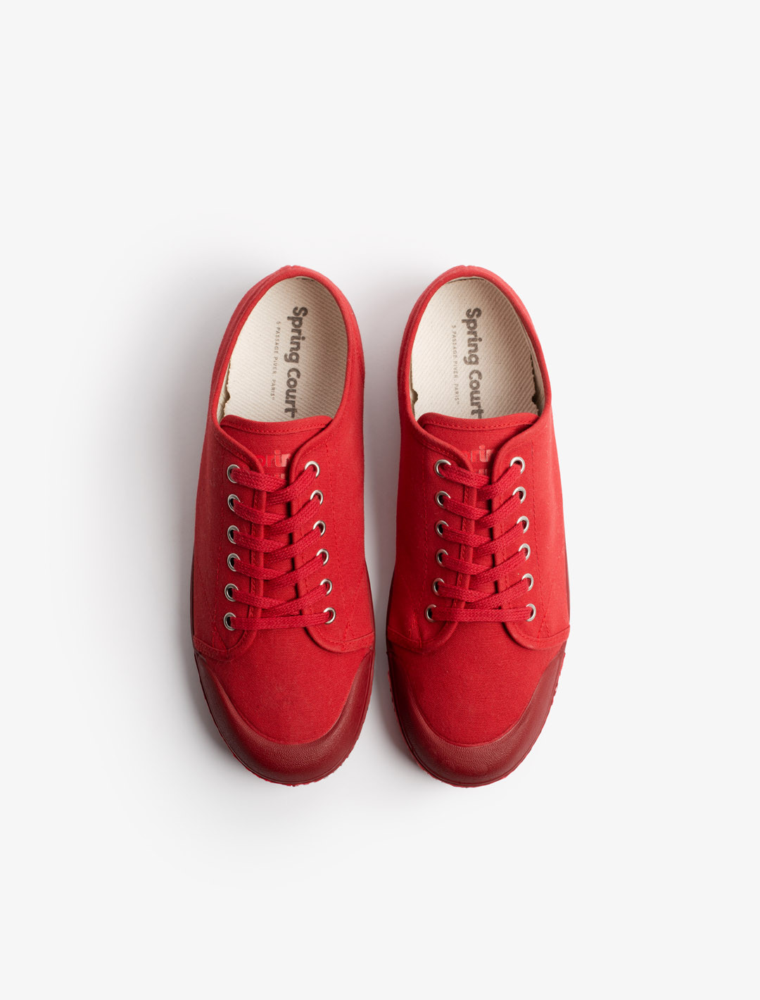 Basket Spring Court G2 canvas monochrome rouge – vue du dessus