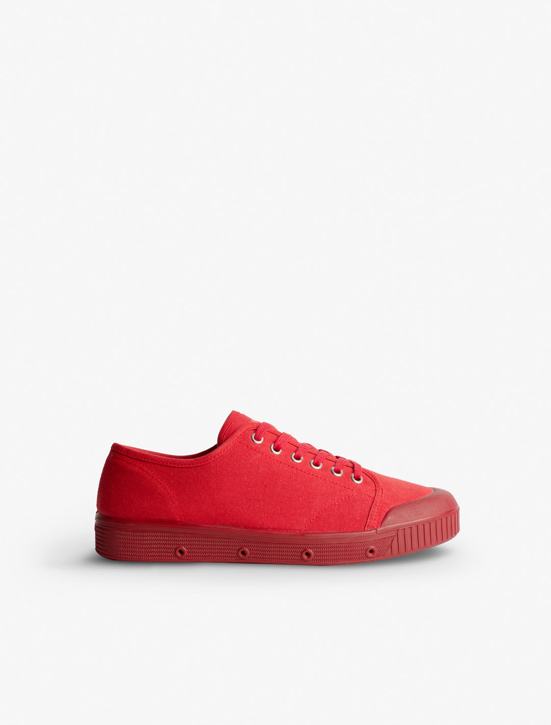 Basket Spring Court G2 canvas monochrome rouge – vue de côté