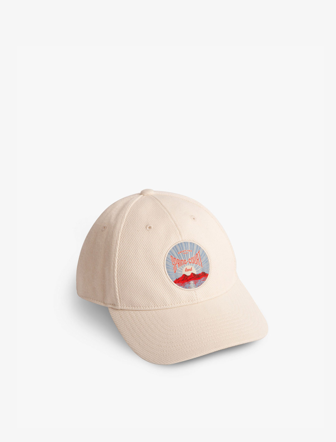 Casquette Spring Court en coton écru - vue de trois quart