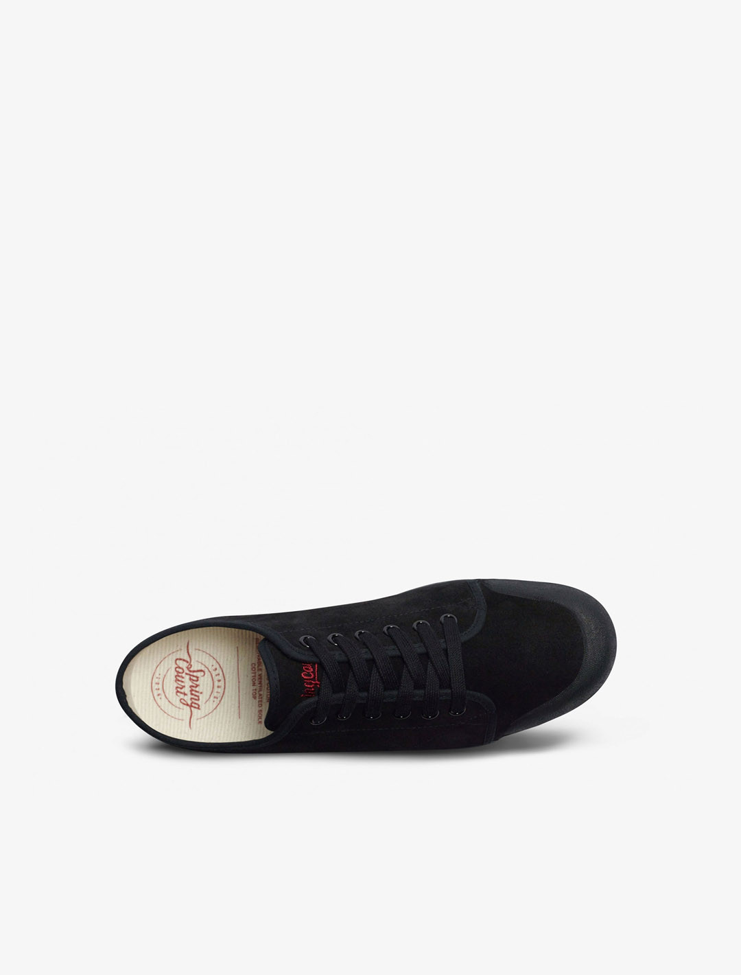 Spring Court G2 basket in black suede - top view