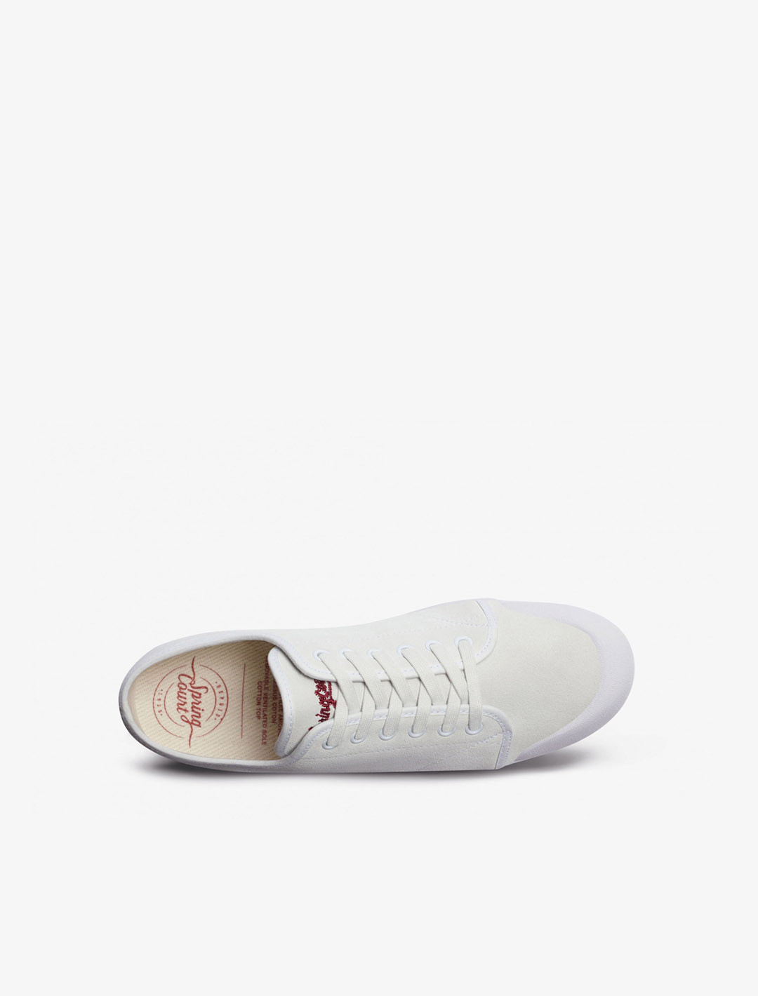 Spring Court G2 suede trainers in white – top view