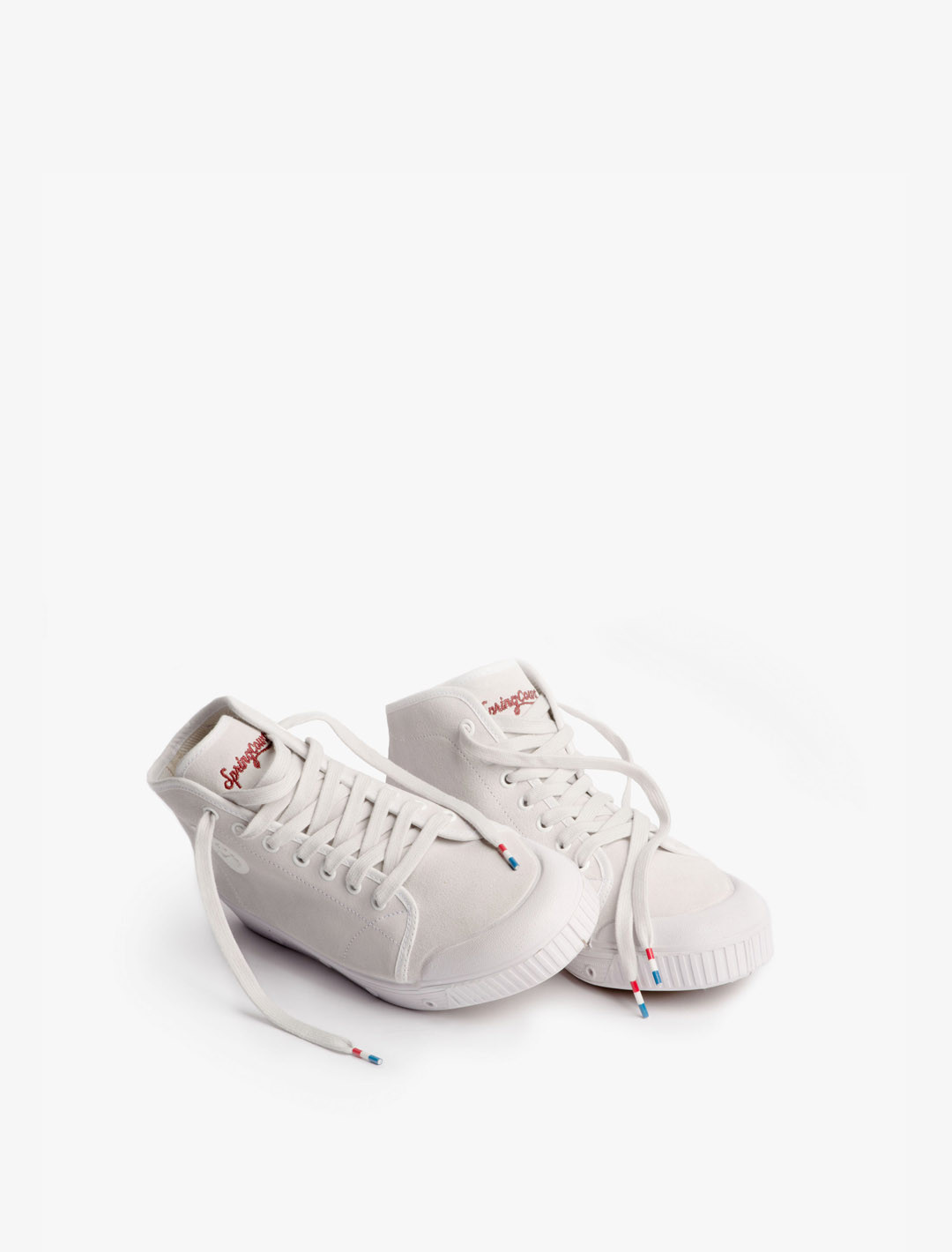 White suede high top trainer | Spring Court