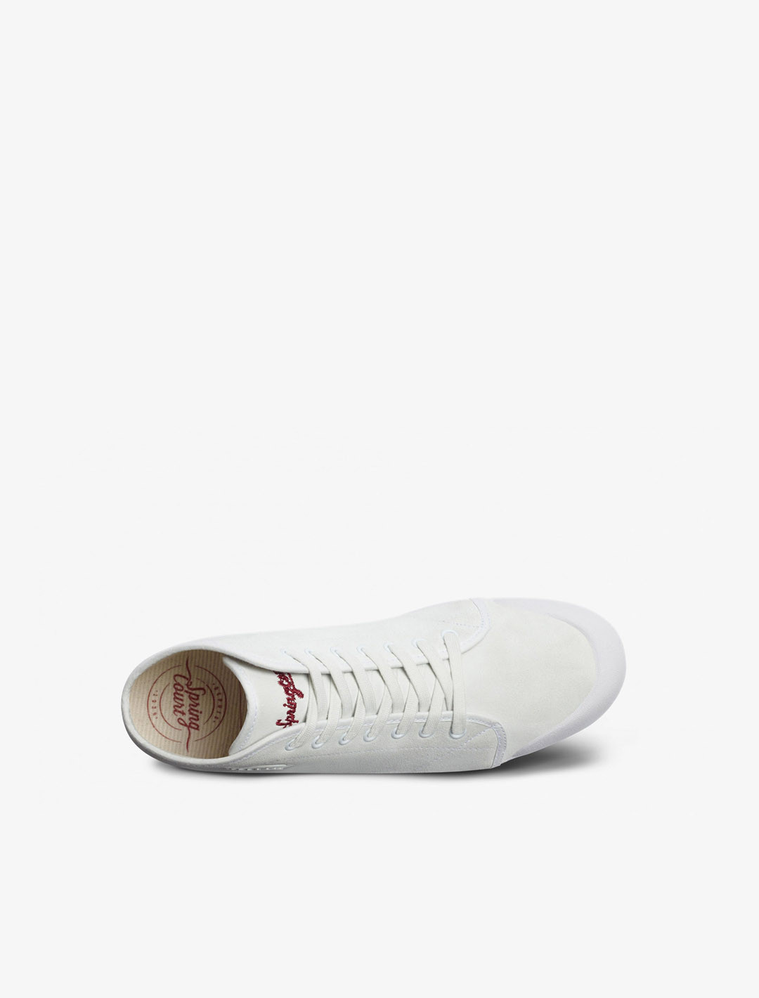 White suede high top trainer | Spring Court