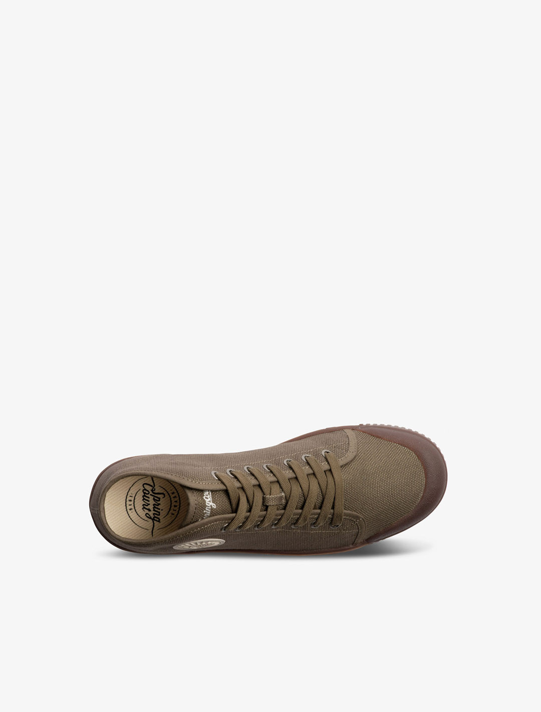 Spring Court B2 khaki cotton sneakers – top view